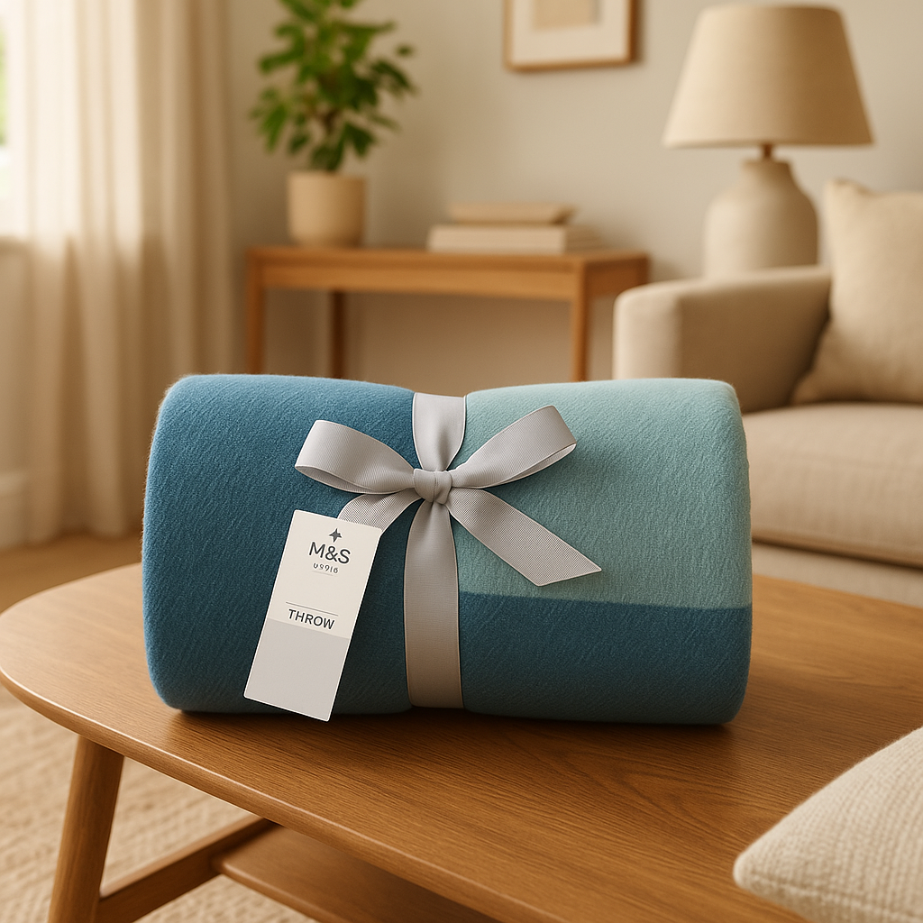 M&S Home Decorative Throw Blanket Blue Mix — view 2
