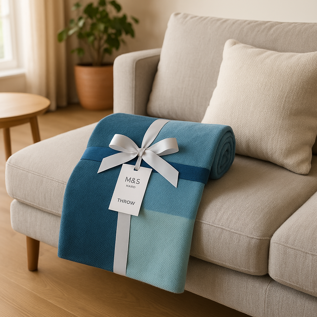 M&S Home Decorative Throw Blanket Blue Mix — view 3