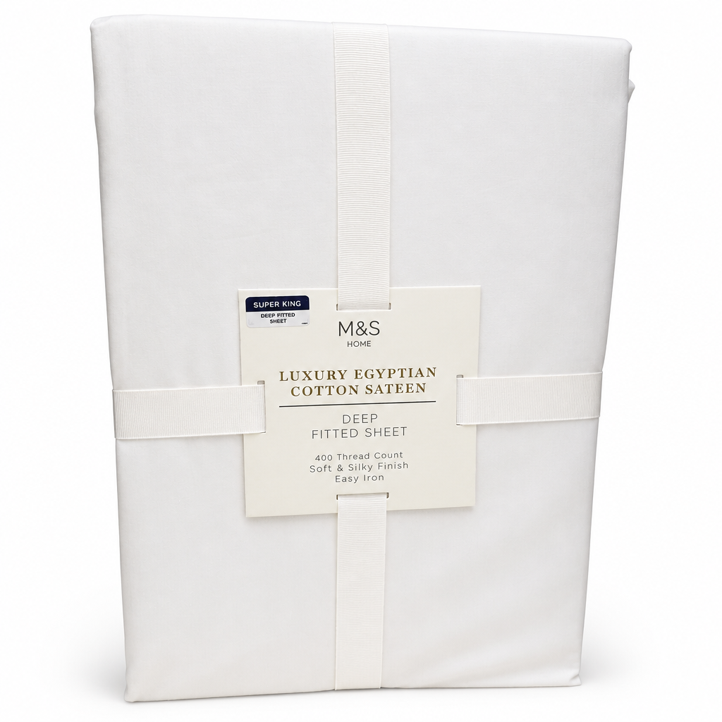 M&S Home Luxury Egyptian Cotton Sateen Deep Fitted Sheet