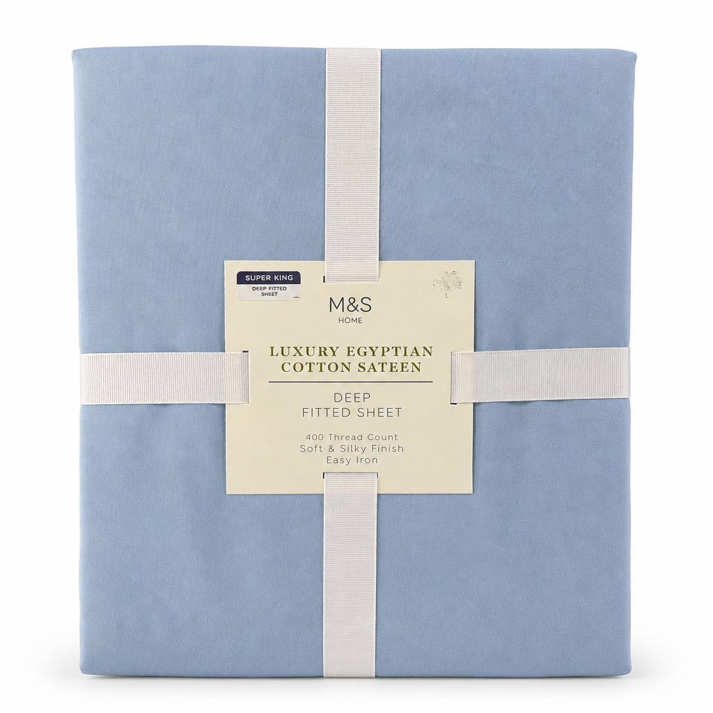 M&S Home Luxury Egyptian Cotton Sateen Deep Fitted Sheet
