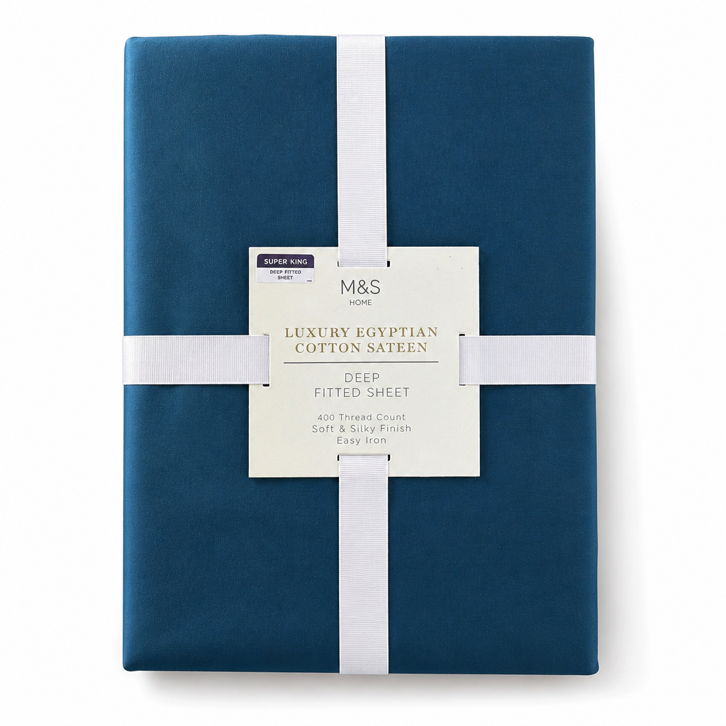 M&S Home Luxury Egyptian Cotton Sateen Extra Deep Fitted Sheet