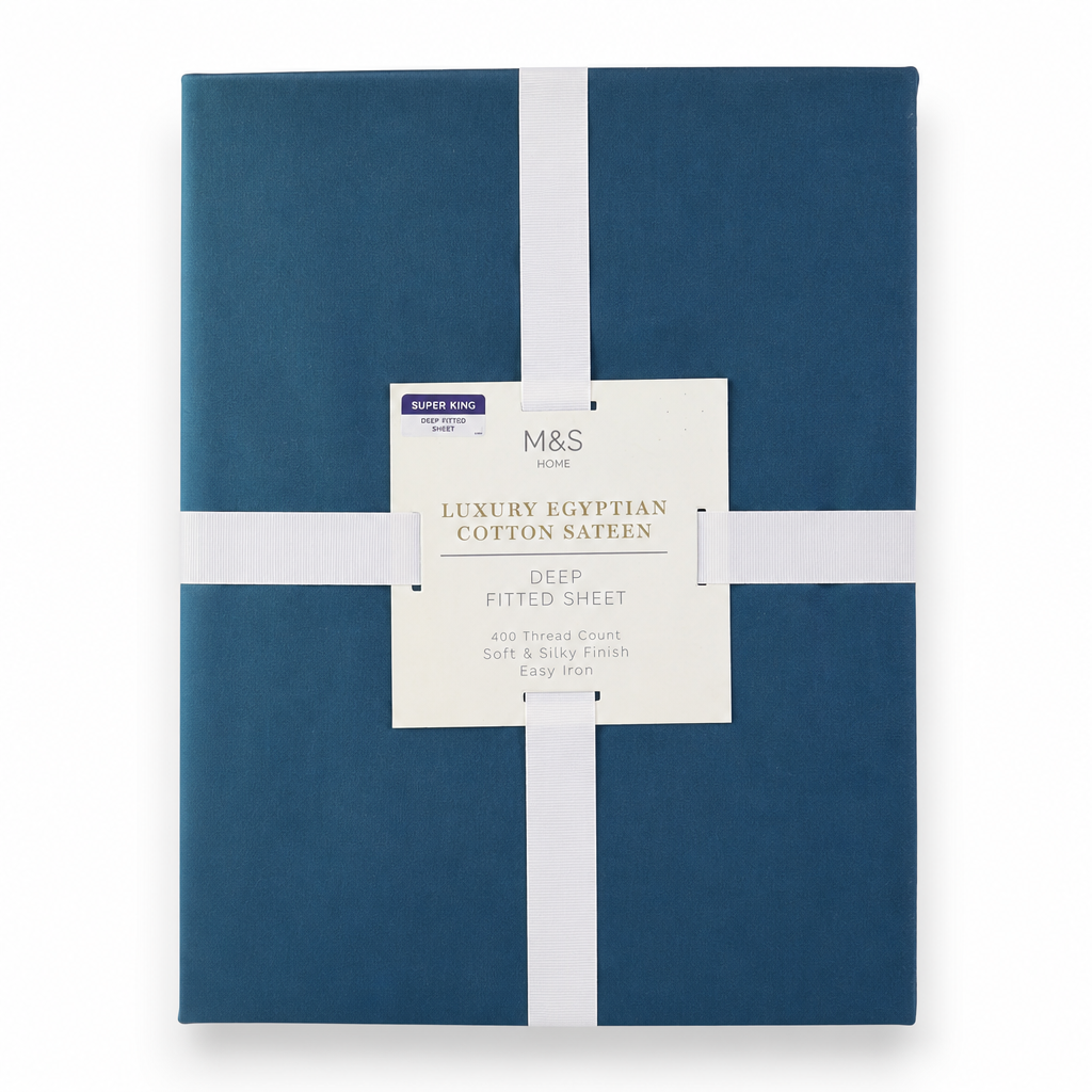 M&S Home Luxury Egyptian Cotton Sateen Deep Fitted Sheet