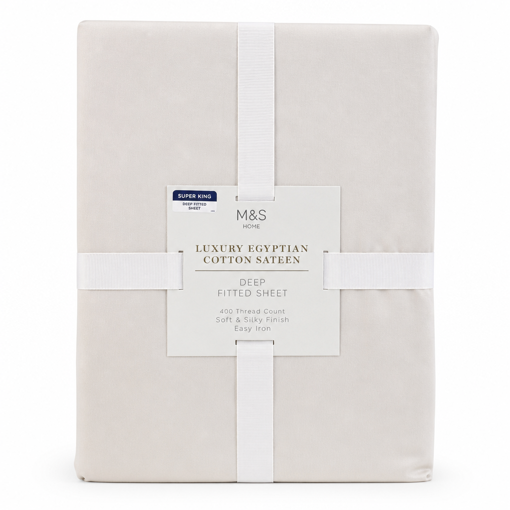 M&S Home Luxury Egyptian Cotton Sateen Deep Fitted Sheets