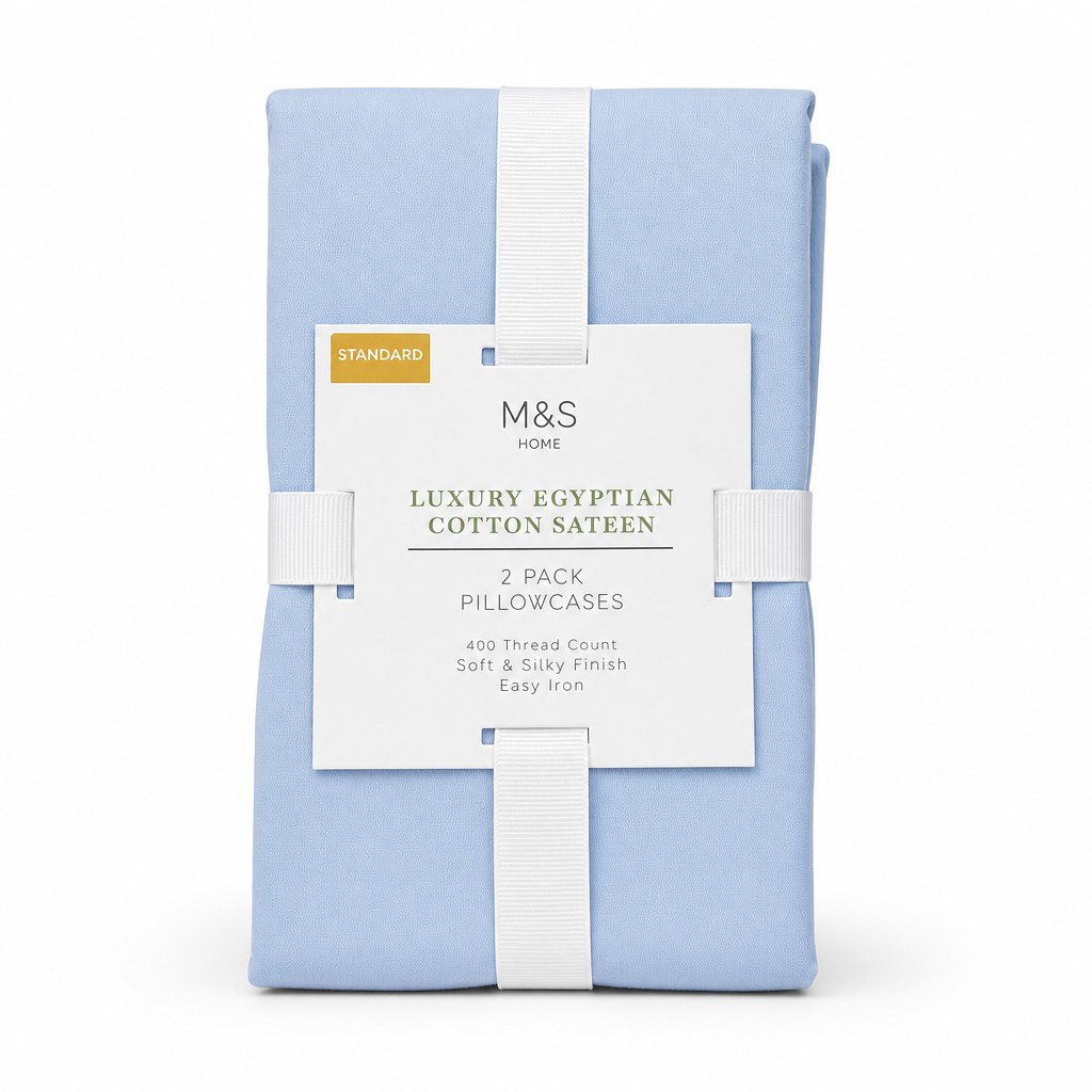 M&S Home Luxury Egyptian Cotton Sateen 2 Pack Pillowcases