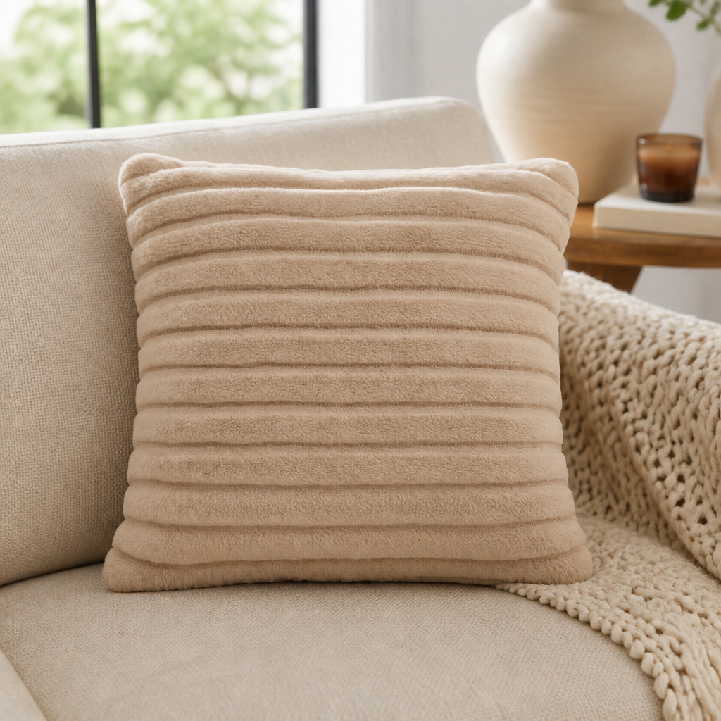 Lakely Sable Faux Fur Coushion Throw Pillow - Single Side — view 2