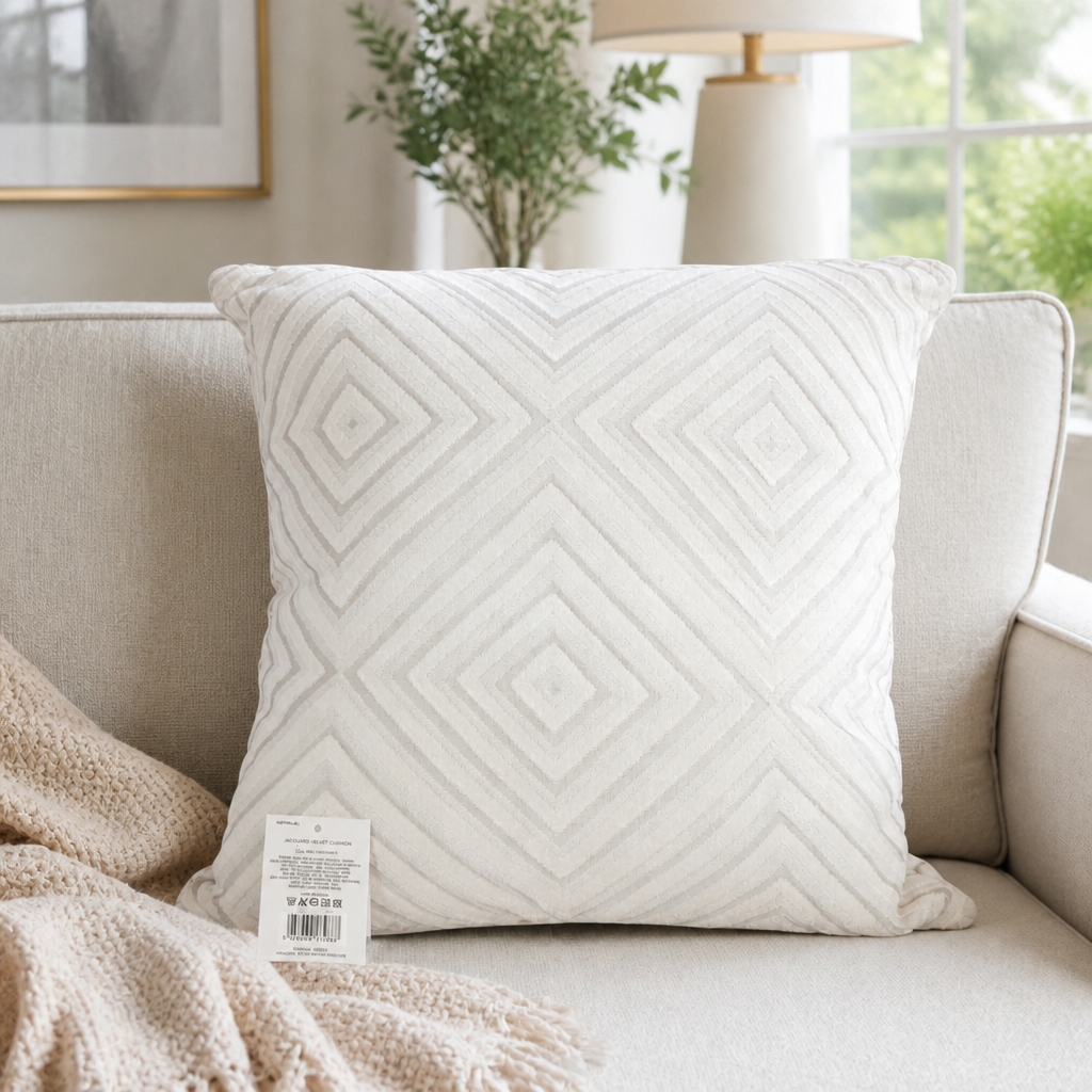 Jacquard Velvet Coushion Throw Pillow — view 2