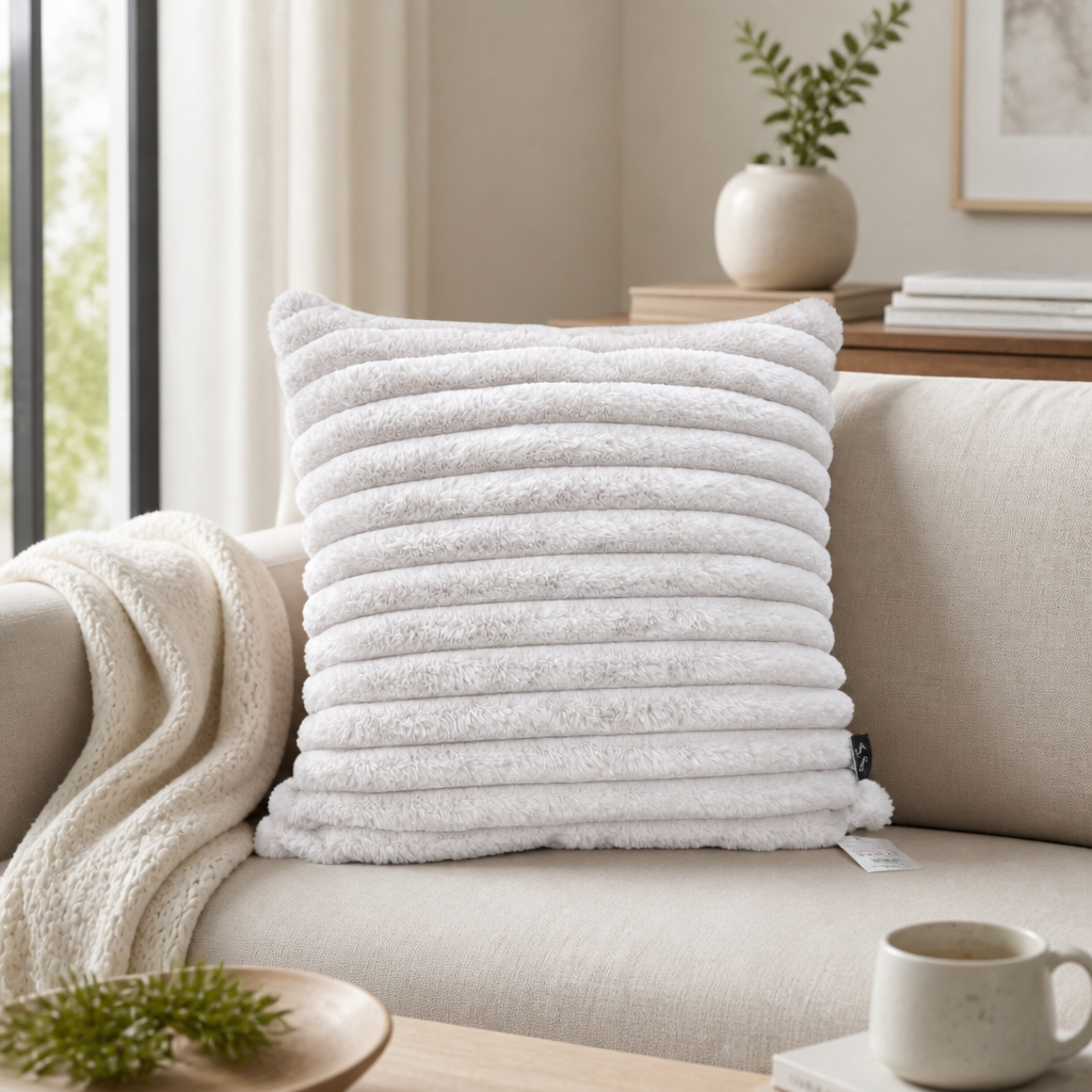 Lakely Sable Faux Fur Coushion Throw Pillow — view 2