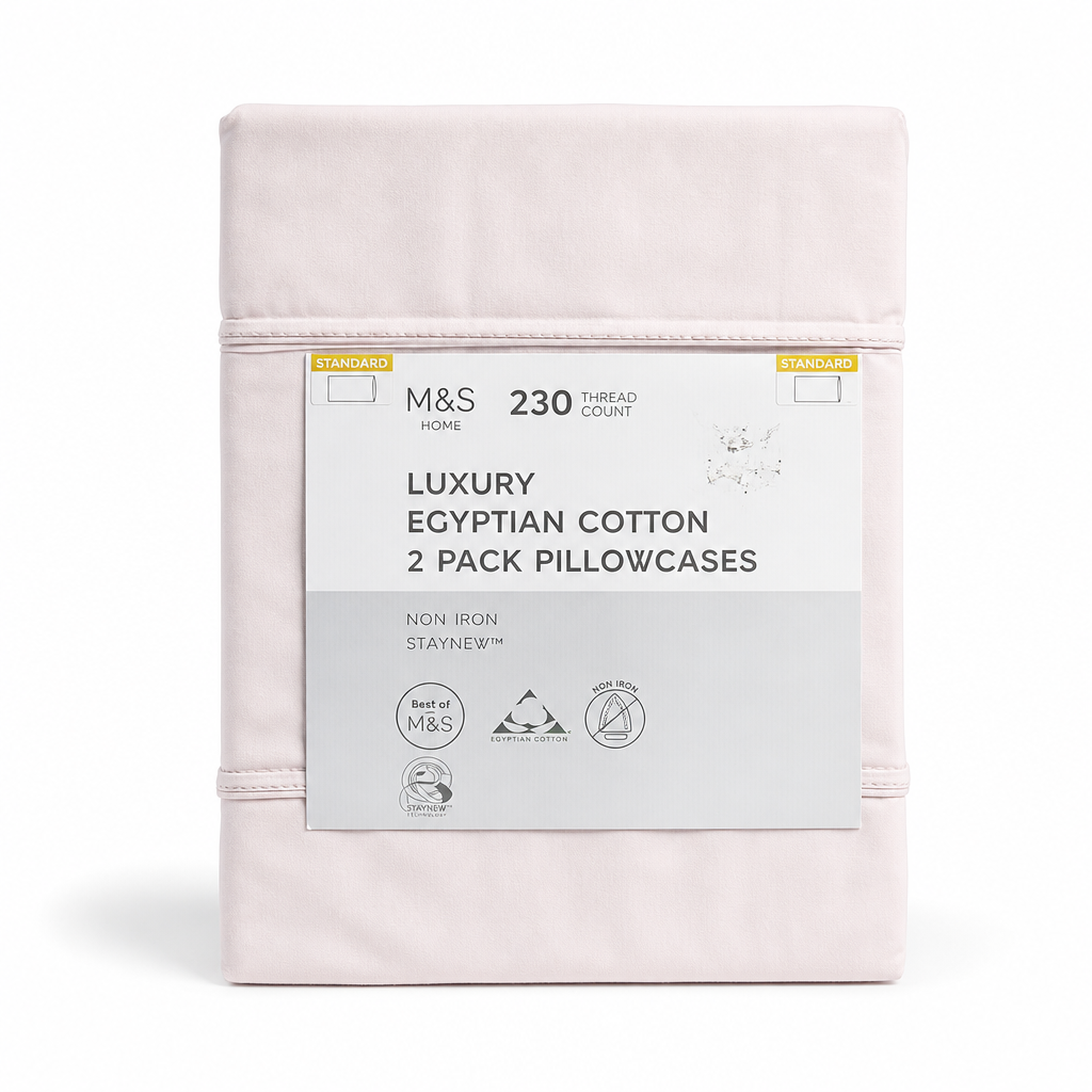 M&S Luxury Egyptian Cotton 2 Pack Pillowcases