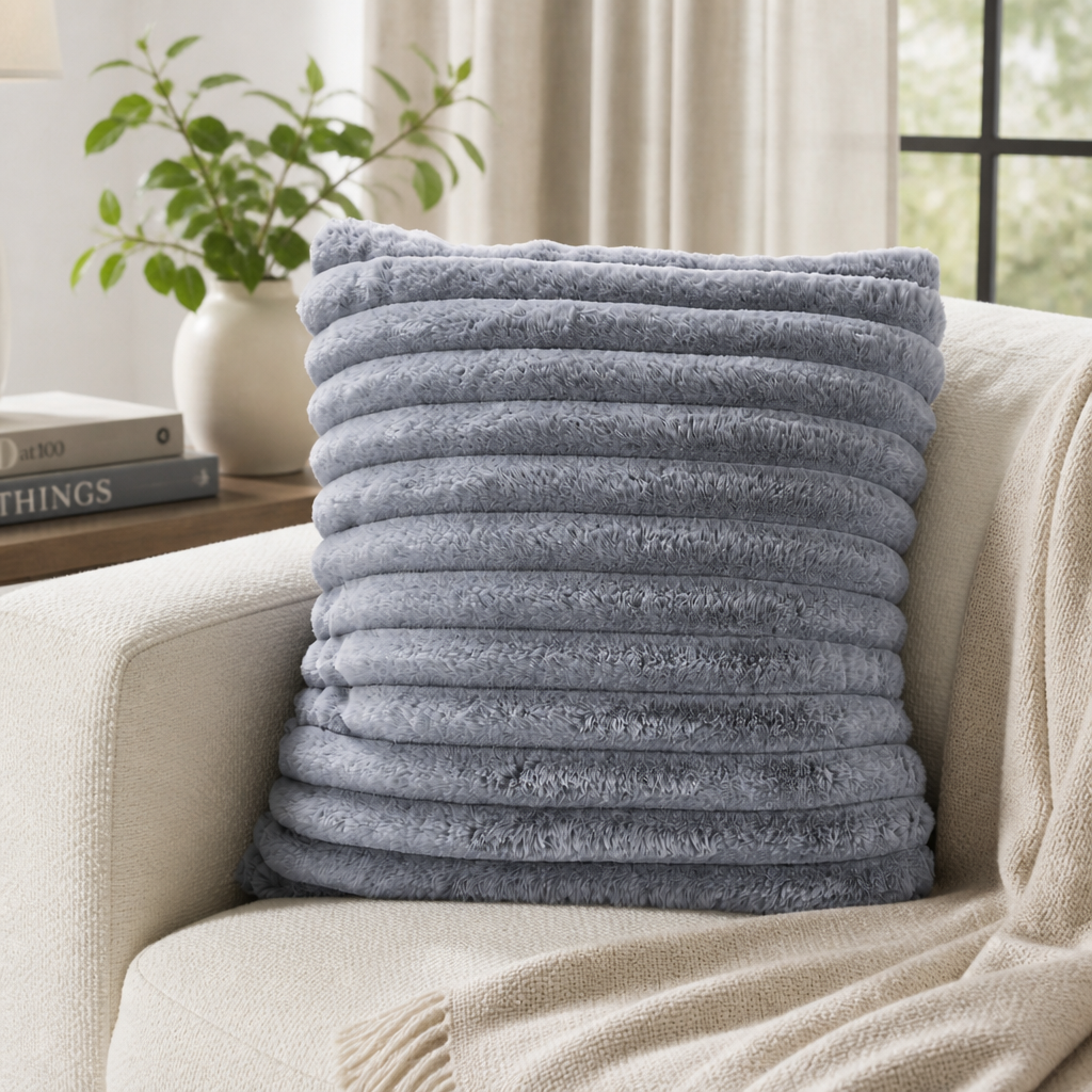 Lakely Sable Faux Fur Coushion Throw Pillow — view 2