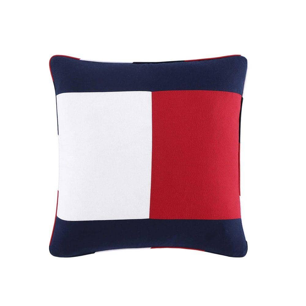 Tommy Hilfiger TH Flag Seersucker Square Throw Pillow