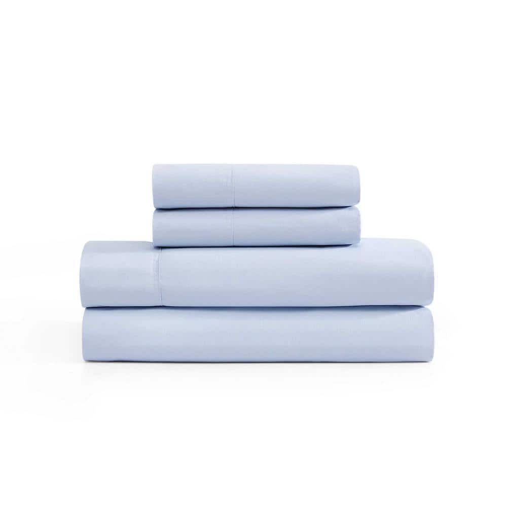 Tommy Hilfiger TH Solid 3-Piece Blue Cotton King Sheet Set — view 2