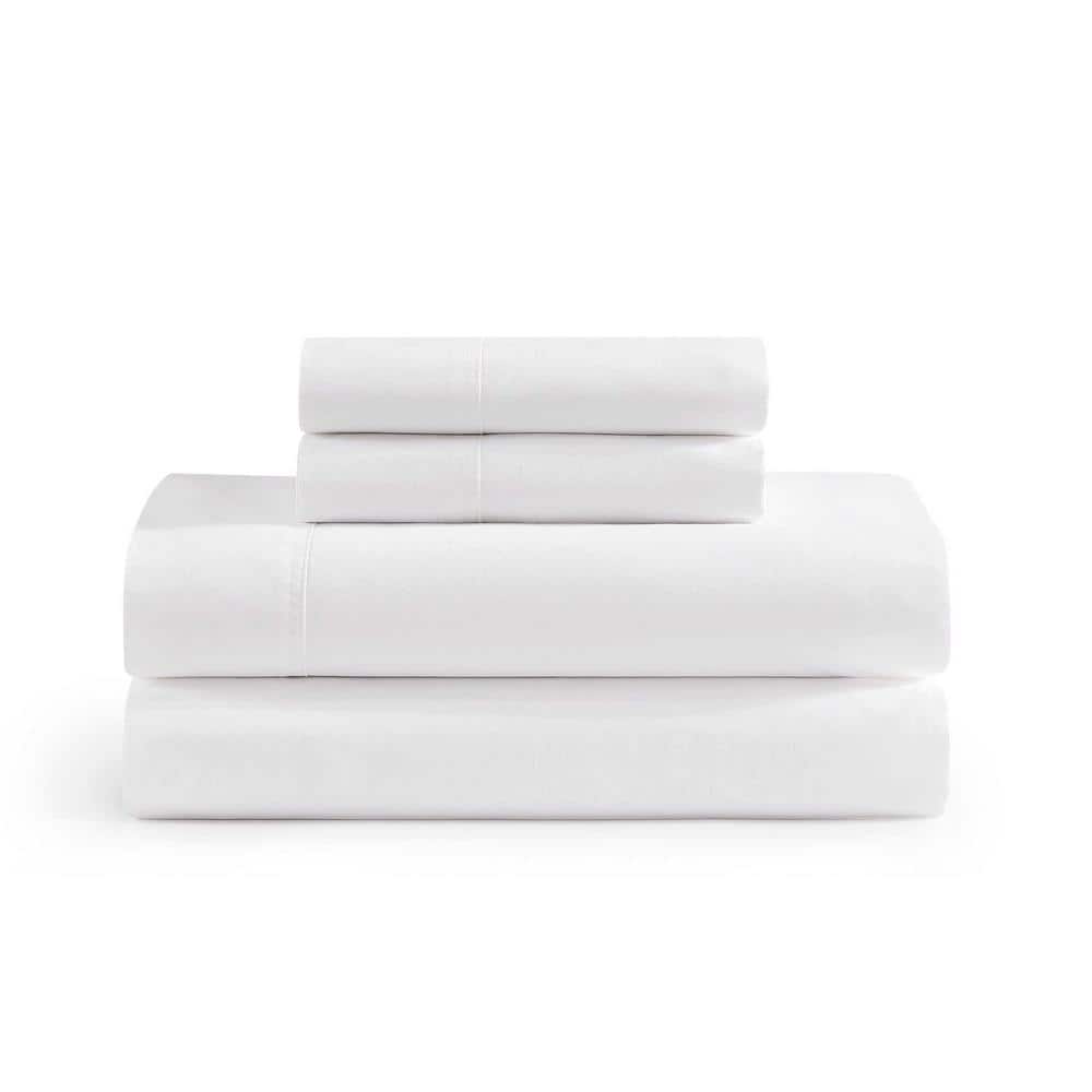 Tommy Hilfiger TH Solid 3-Piece White Cotton King Sheet Set — view 2