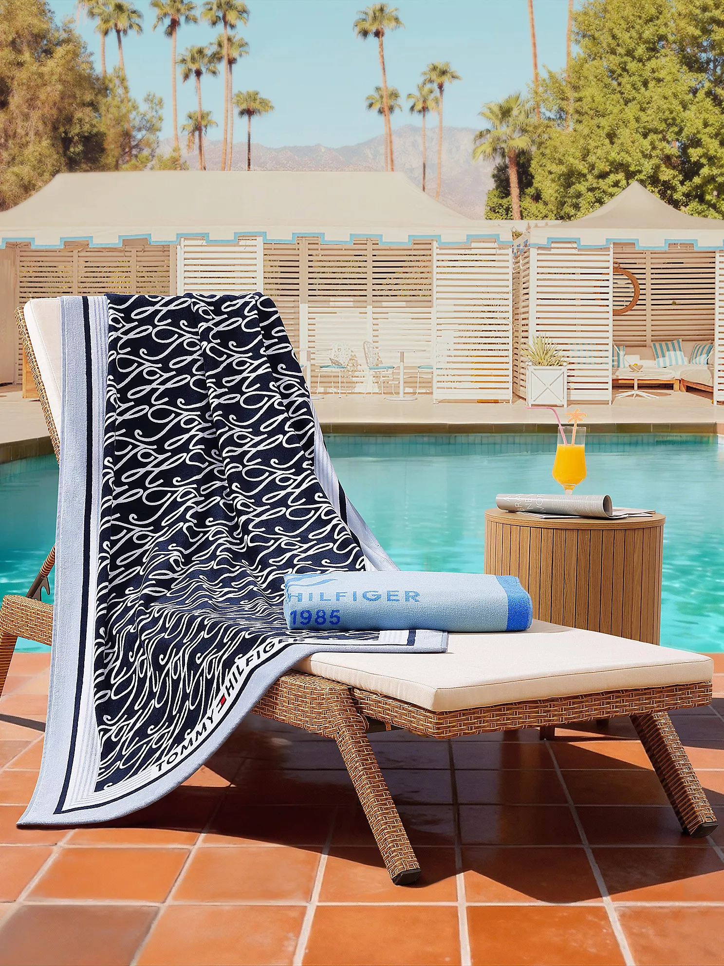 Tommy Hilfiger Allover Script Monogram Beach Towel — view 4