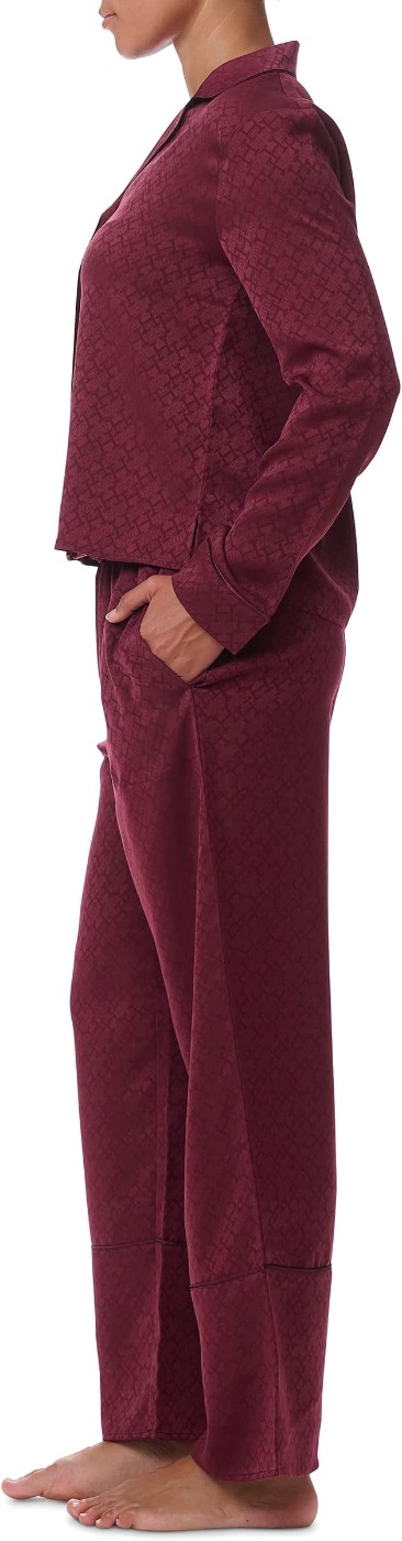 Tommy Hilfiger Women's Notch Top & Long Pant 2 Piece Pajama Set — view 2