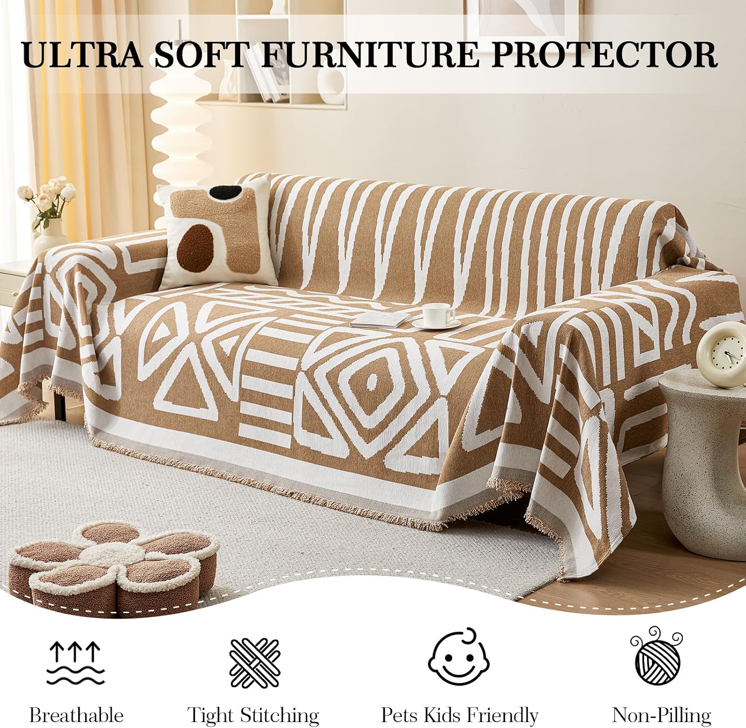 Somna Boho Chenille Sofa Cover — view 4
