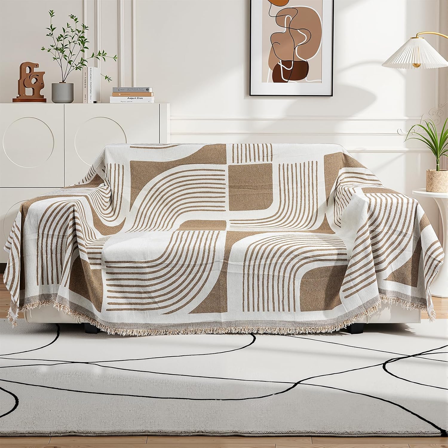 Somna Chenille Sofa Cover Khaki