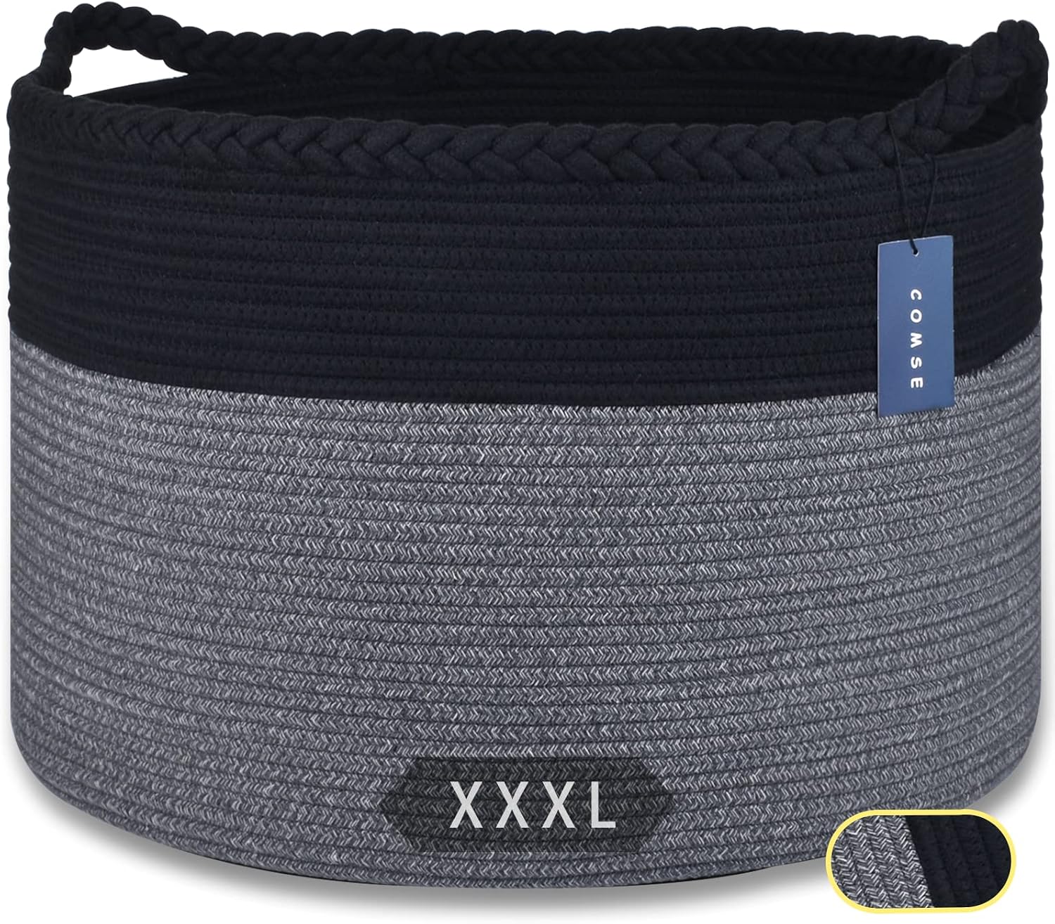 Somna Cotton Rope Basket Black/Gray