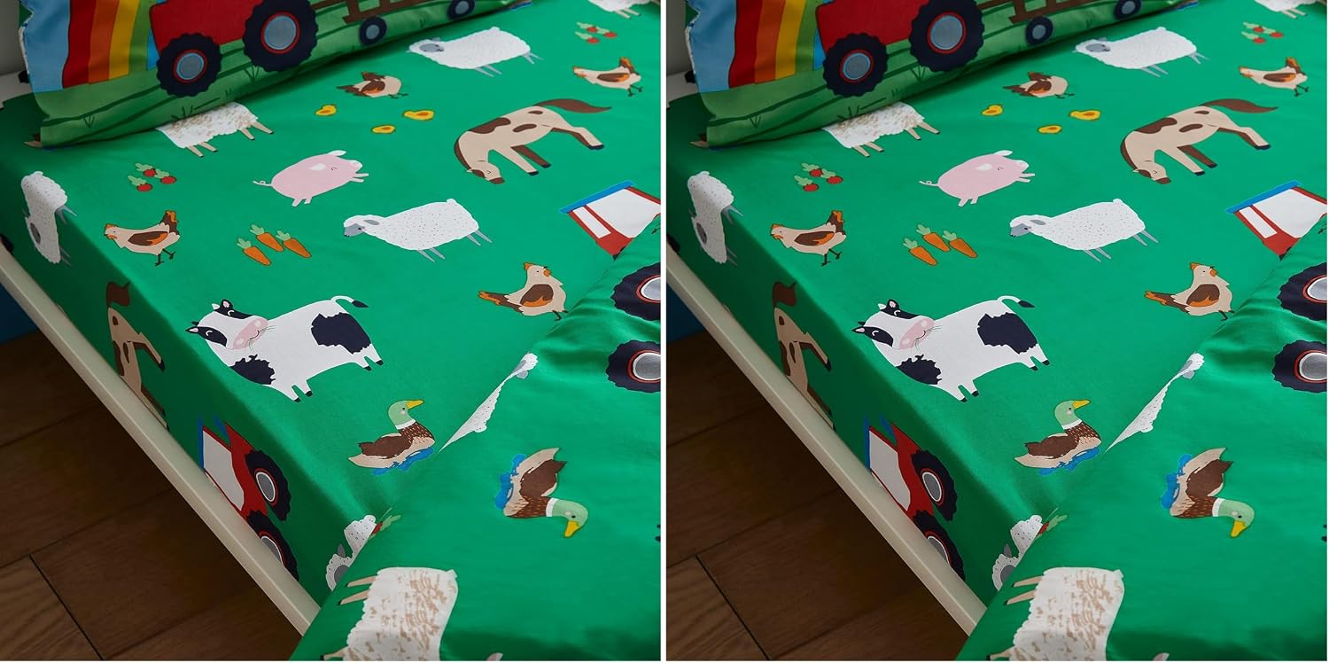 CL Farmyard Animals Double Fitted Sheet — view 4