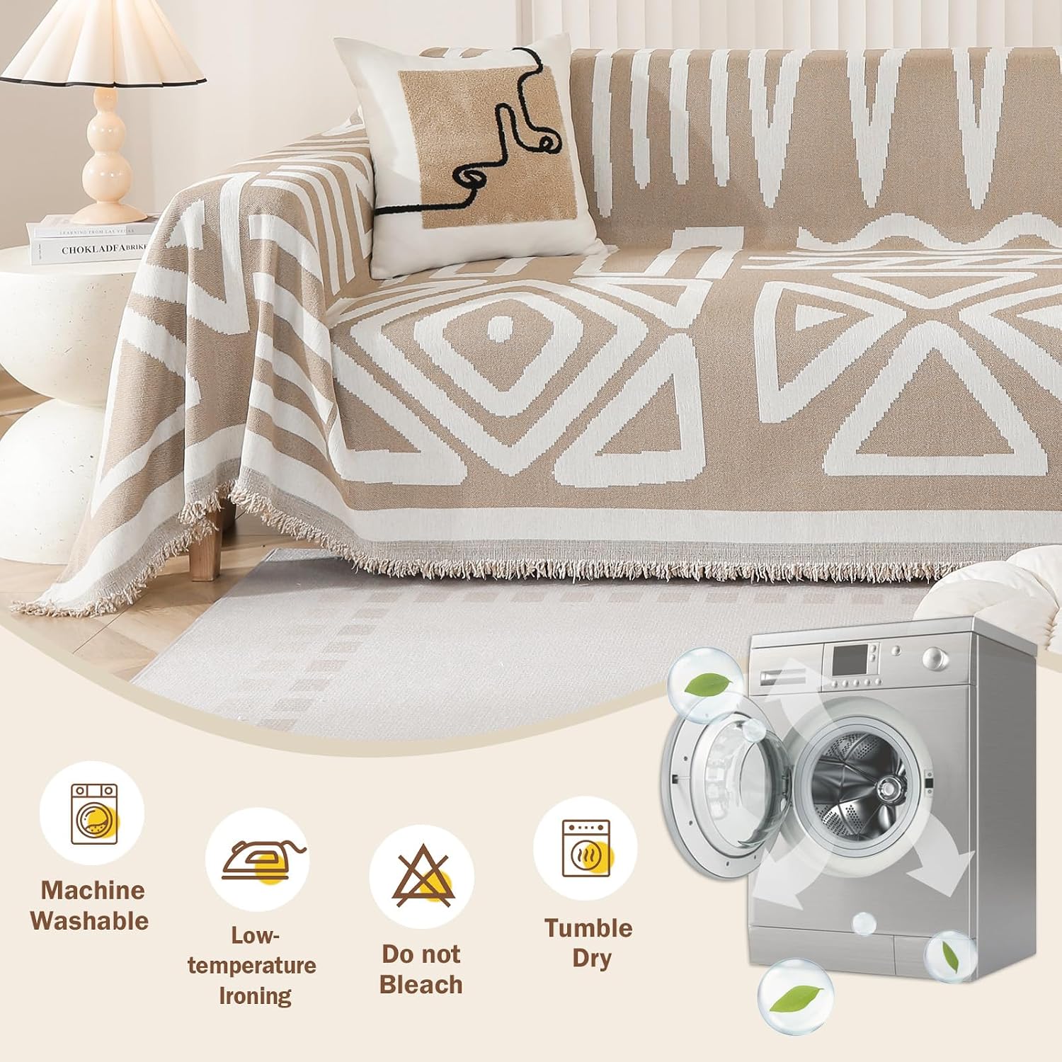 Somna Boho Sofa Cover Khaki — view 5