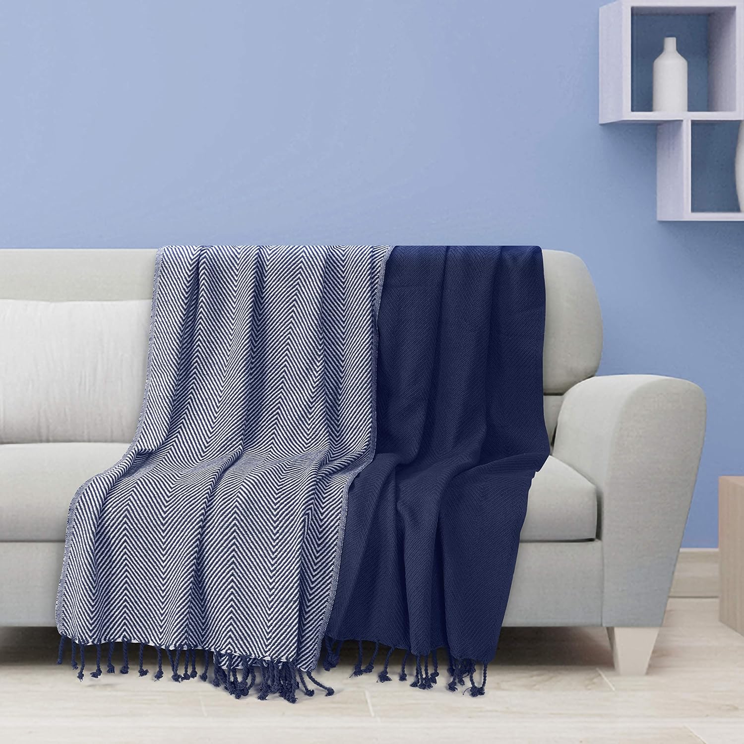 EHC Luxury Throw - Navy Blue — view 2
