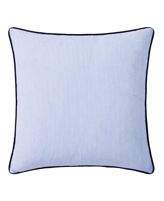 Tommy Hilfiger Riviera TH Monogram Cotton Blend Seersucker Decorative Pillow — view 3