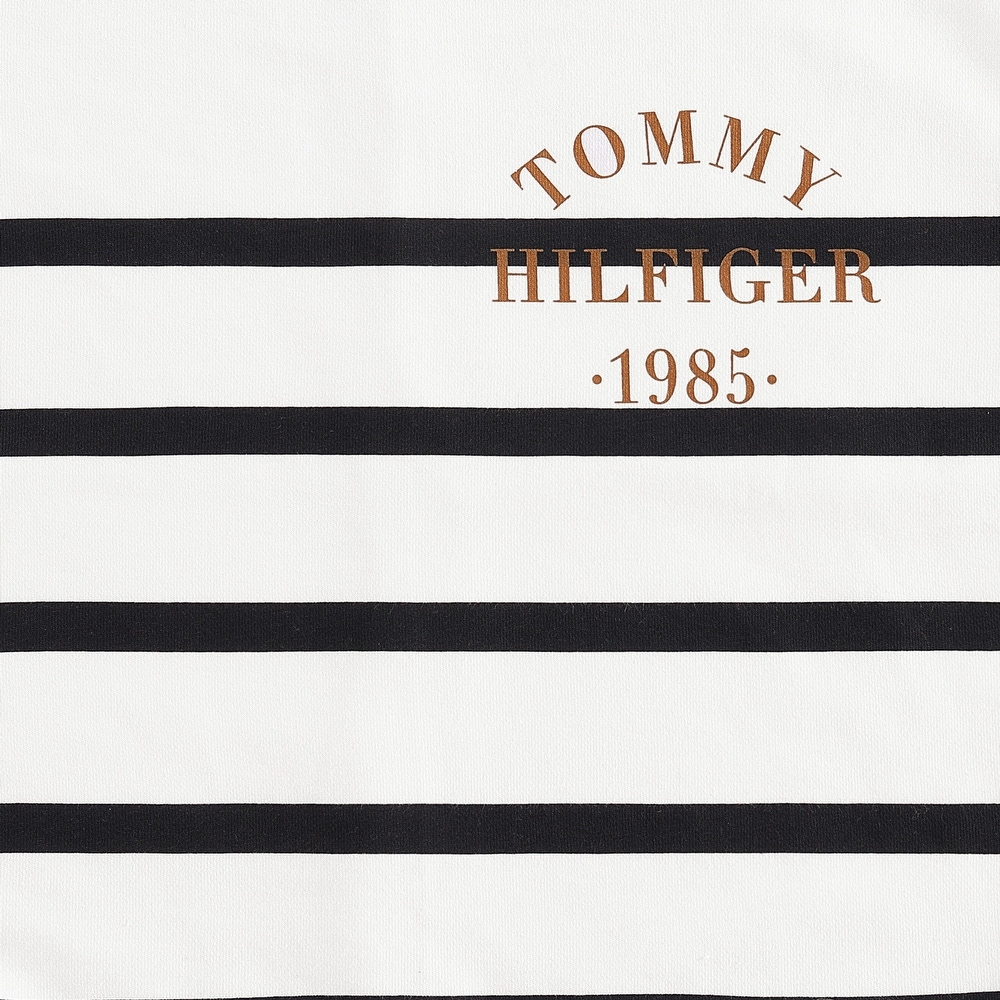 Tommy Hilfiger Placement Stripe Ivory/Navy Blue Cotton Square Throw Pillow — view 5