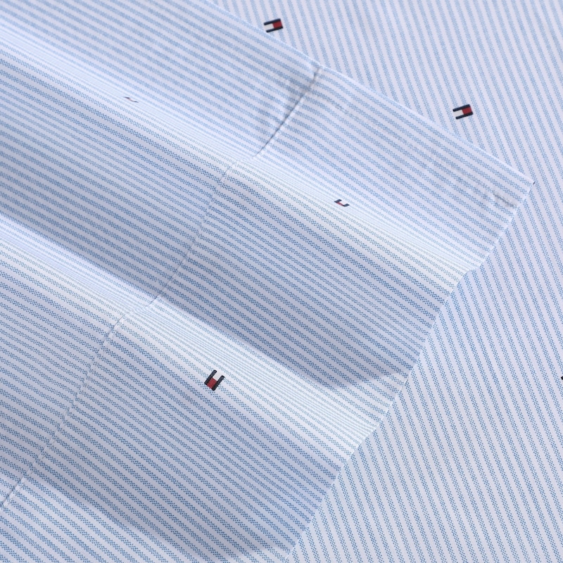 Tommy Hilfiger Ithaca Flag Stripe 4-Piece White/Light Blue/Dark Blue/Red Cotton Percale King Sheet Set — view 3