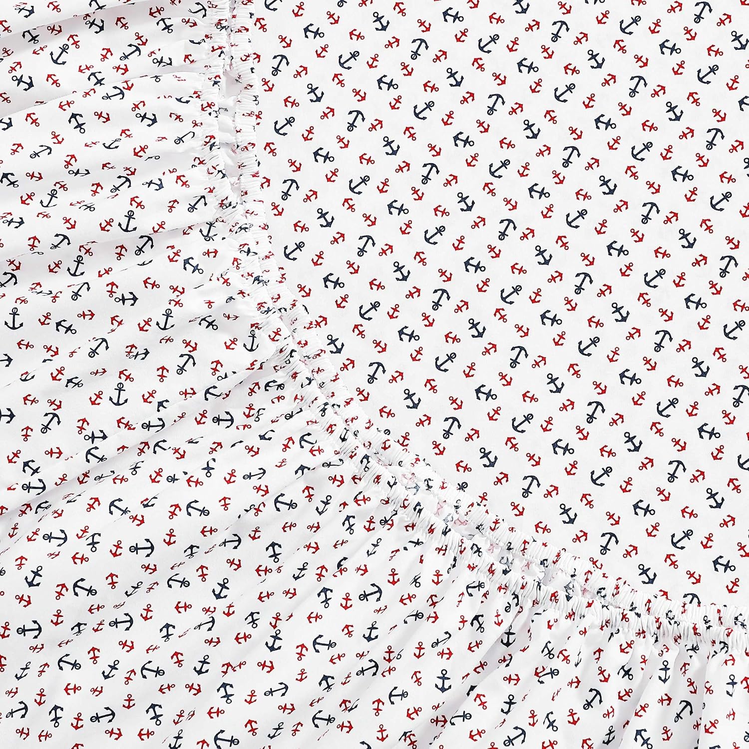 Tommy Hilfiger Atlantic Anchors 4-Piece White/Red/Blue Cotton King Sheet Set — view 4