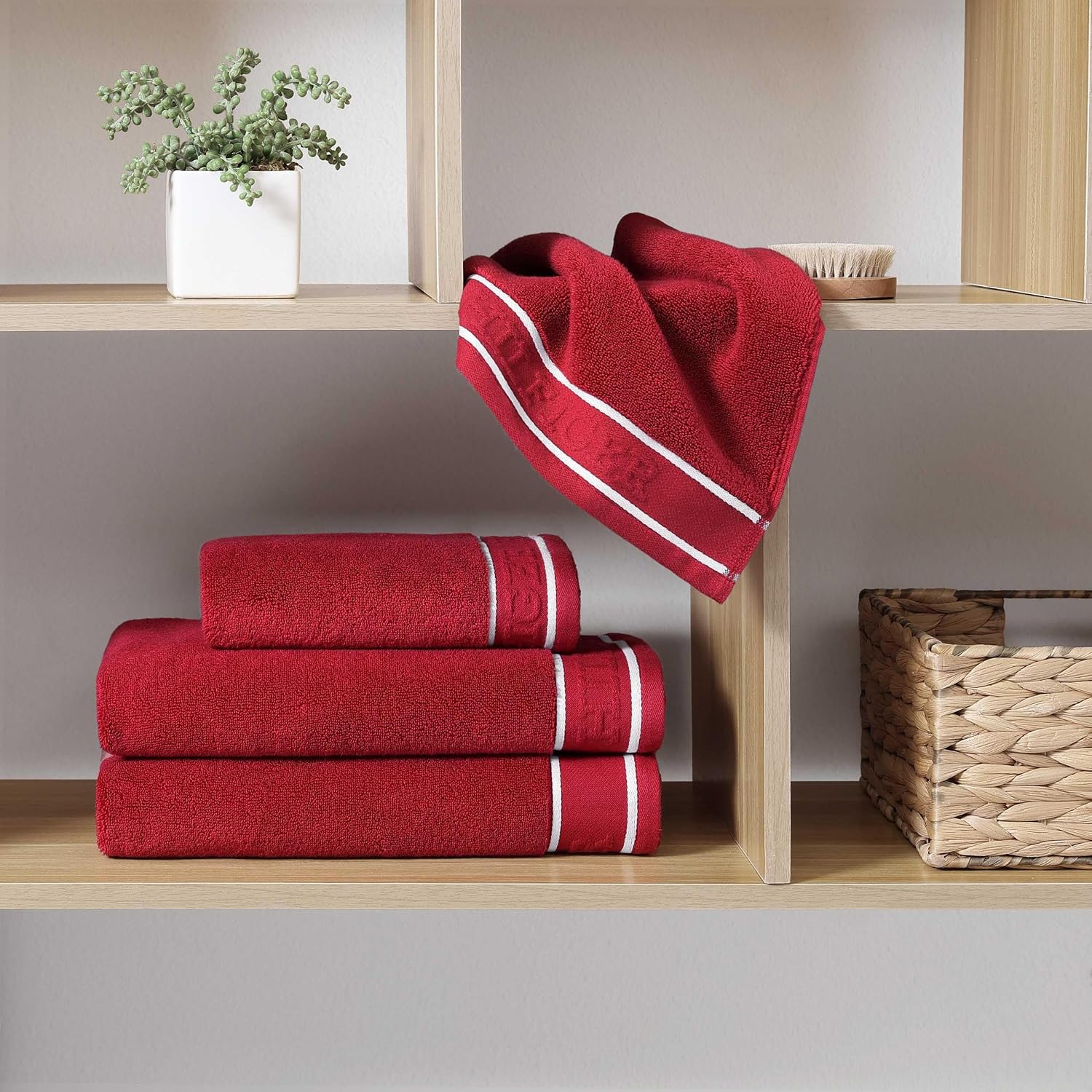 Tommy Hilfiger TH Legacy Scarlet Red 6-Piece Terry Cotton Towel Set — view 2