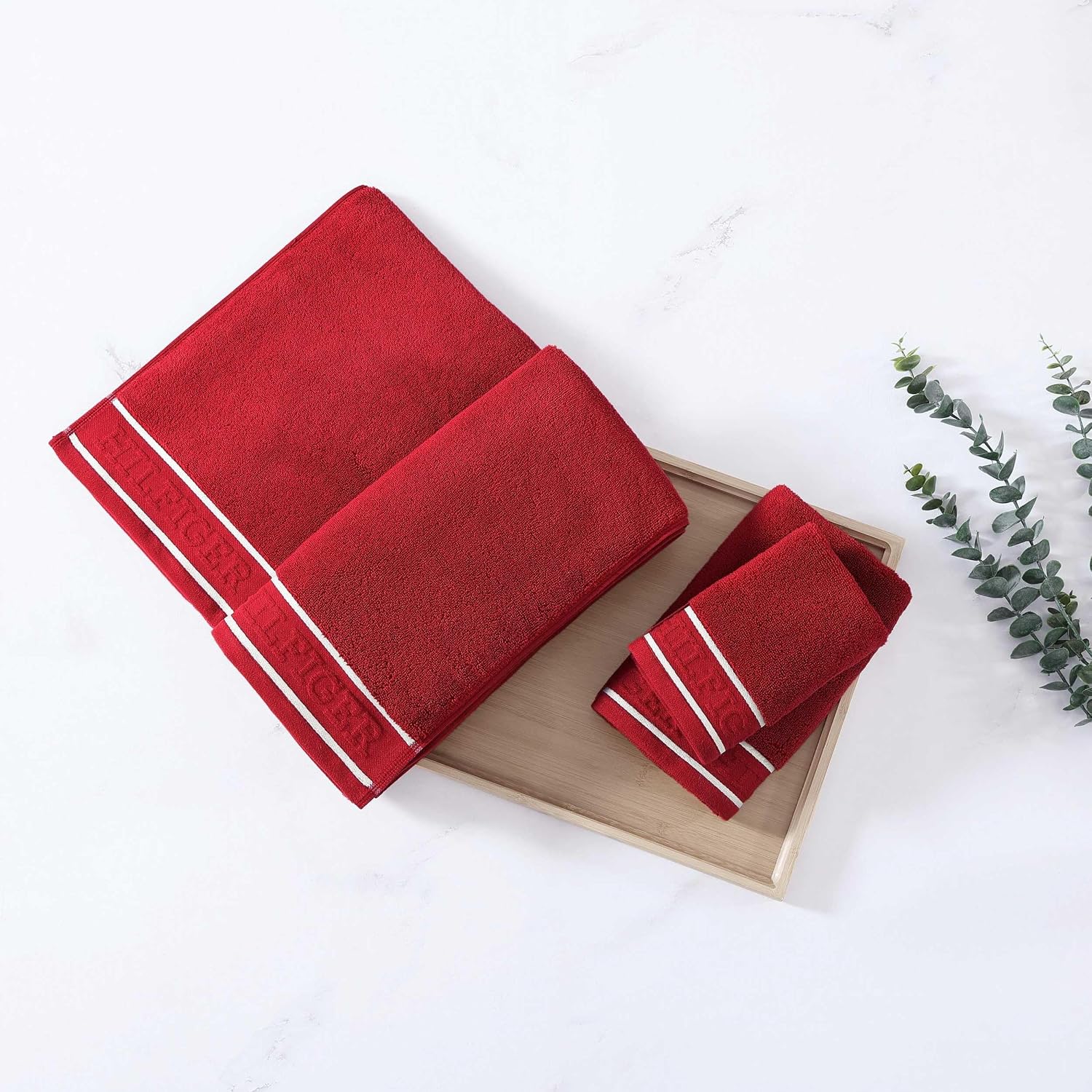 Tommy Hilfiger TH Legacy Scarlet Red 6-Piece Terry Cotton Towel Set — view 3