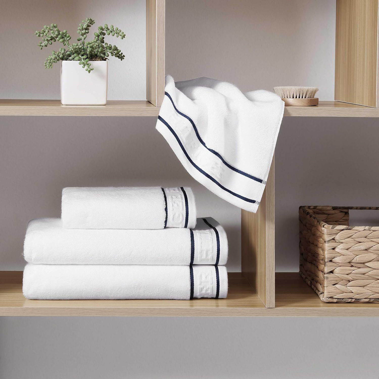 Tommy Hilfiger TH Legacy White 6-Piece Terry Cotton Towel Set — view 5