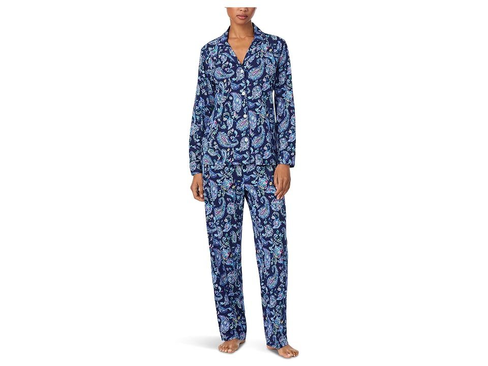 Lauren Ralph Lauren Lauren Ralph Lauren Long Sleeve Notch Collar Knit PJ Set — view 2