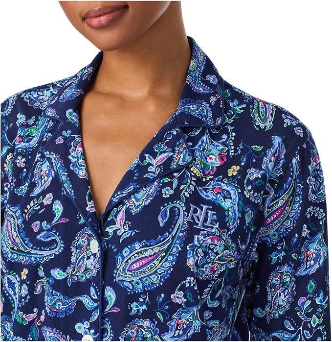 Lauren Ralph Lauren Lauren Ralph Lauren Long Sleeve Notch Collar Knit PJ Set