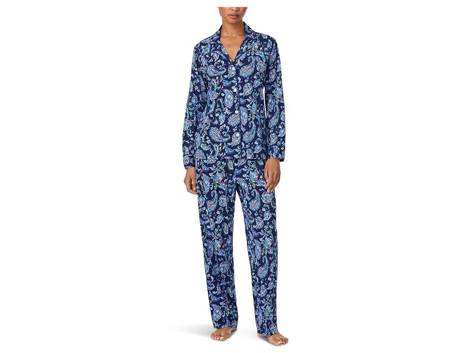 Lauren Ralph Lauren Lauren Ralph Lauren Long Sleeve Notch Collar Knit PJ Set — view 2