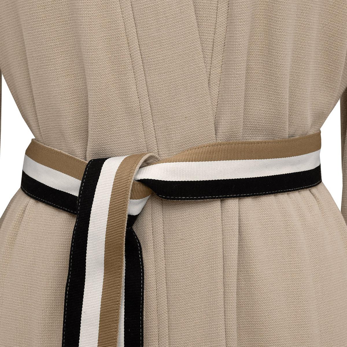 BOSS Home Cotton Dressing Gown / Bathrobe with Signature-Stripe Belt — view 6