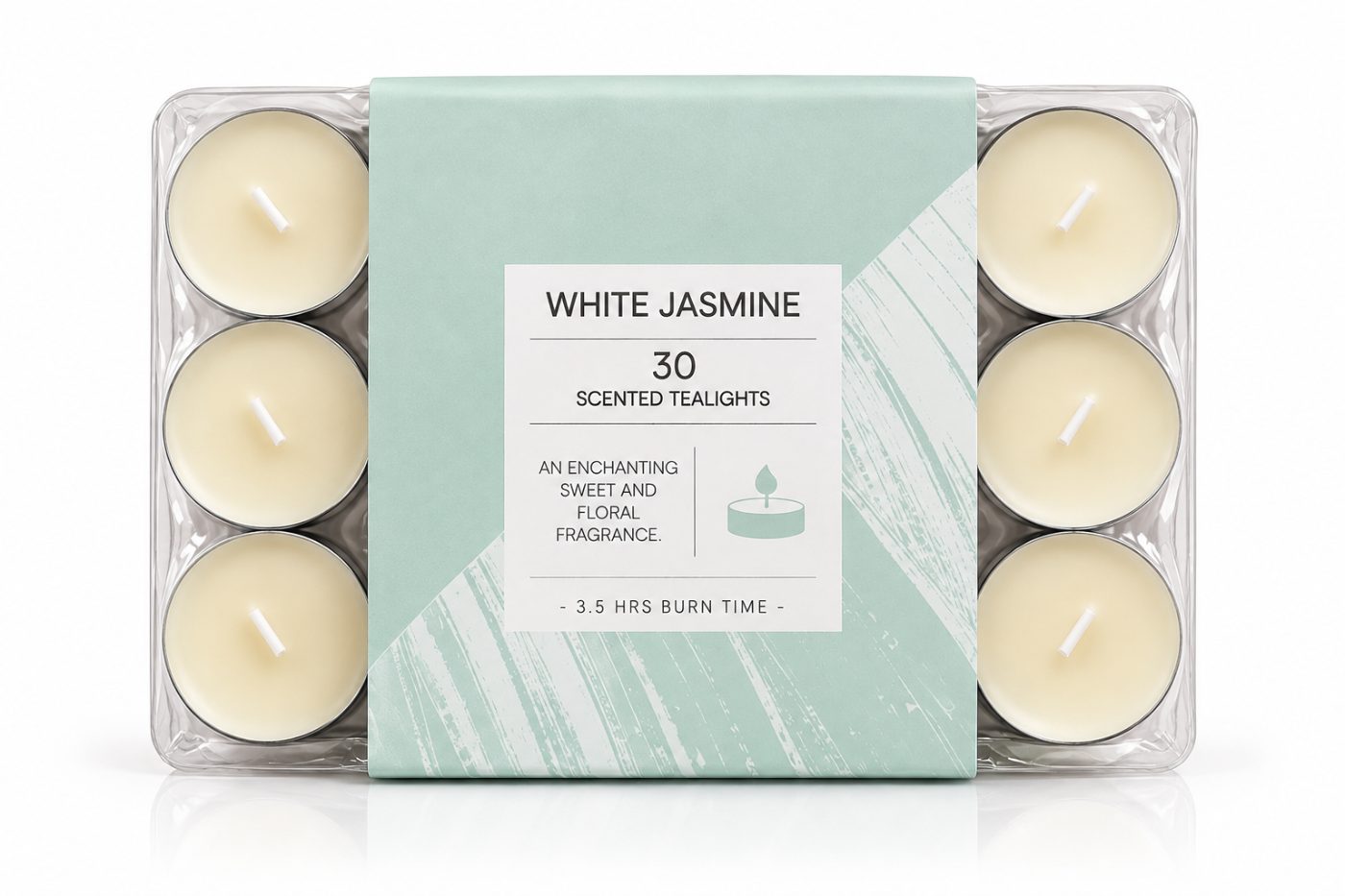 White Jasmine Scented Tea Light Candles — view 2
