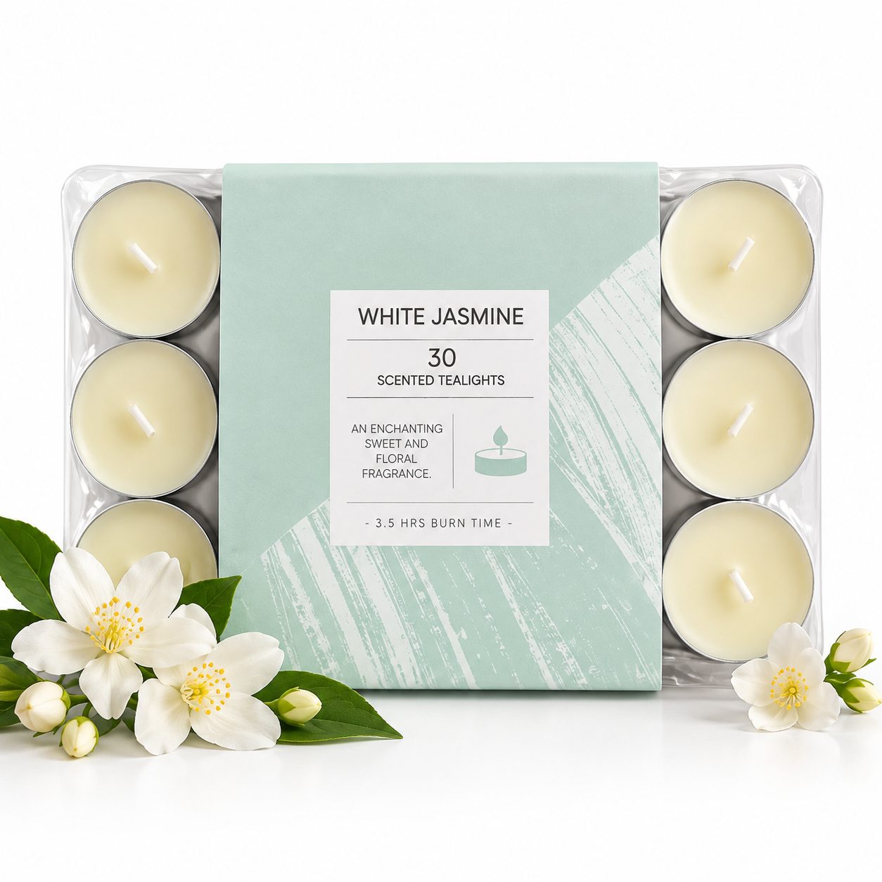 White Jasmine Scented Tea Light Candles — view 3