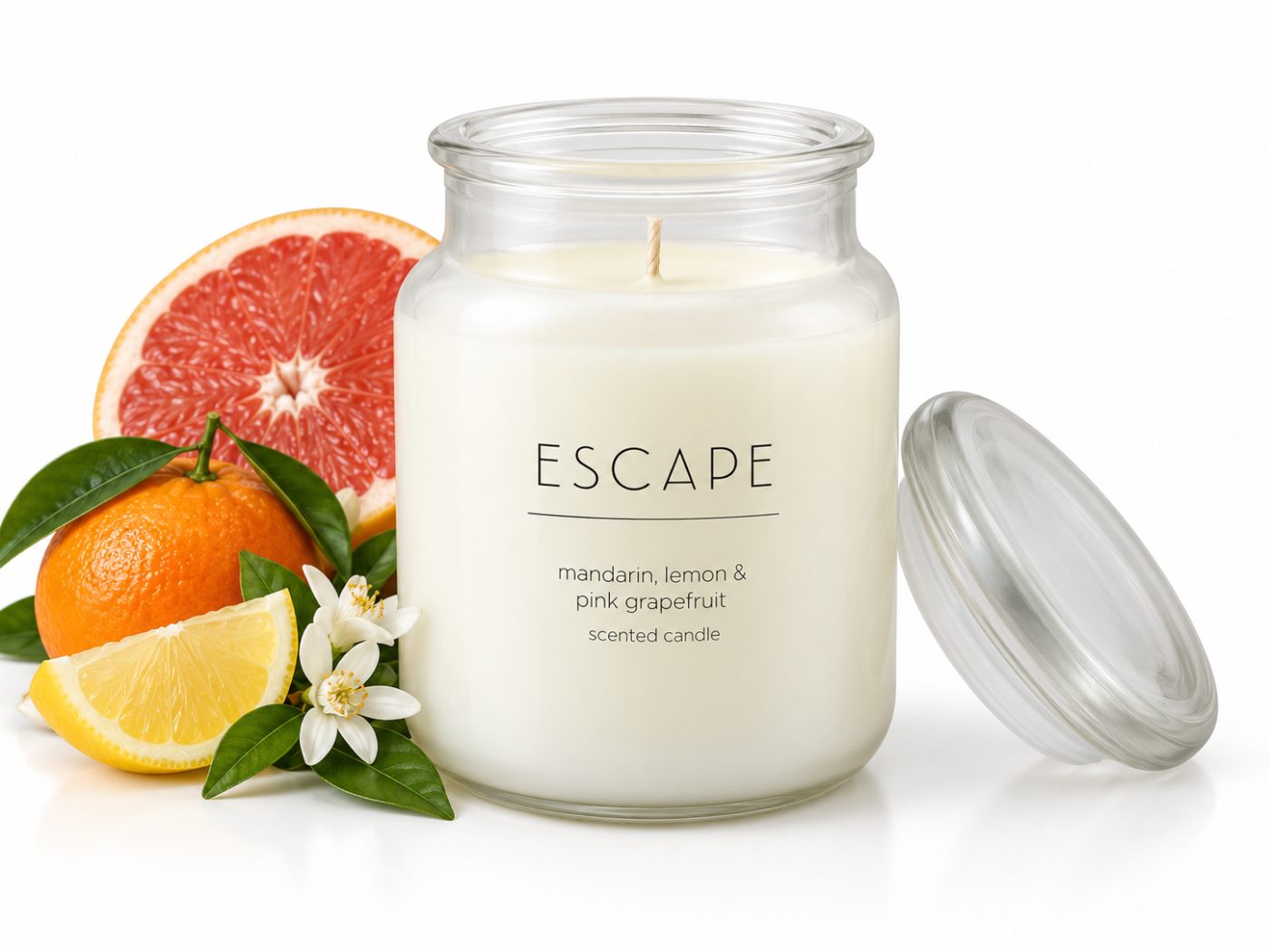 Escape Scented Candle — Mandarin, Lemon & Pink Grapefruit — view 3