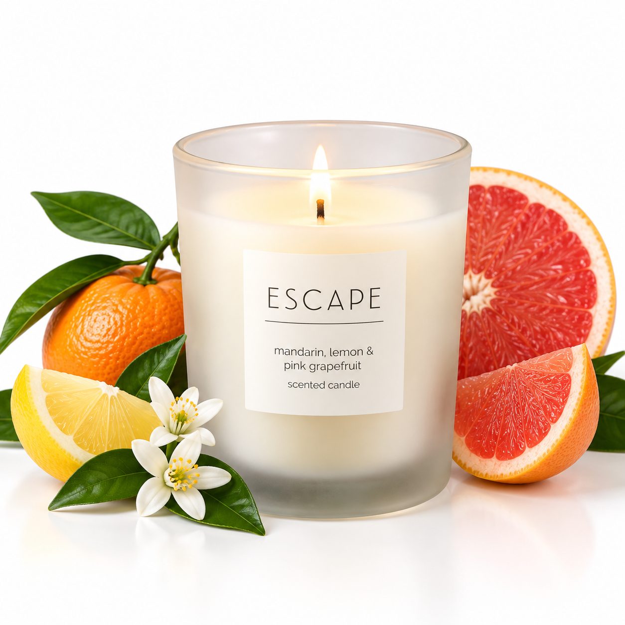 Escape Scented Candle — Mandarin, Lemon & Pink Grapefruit — view 3