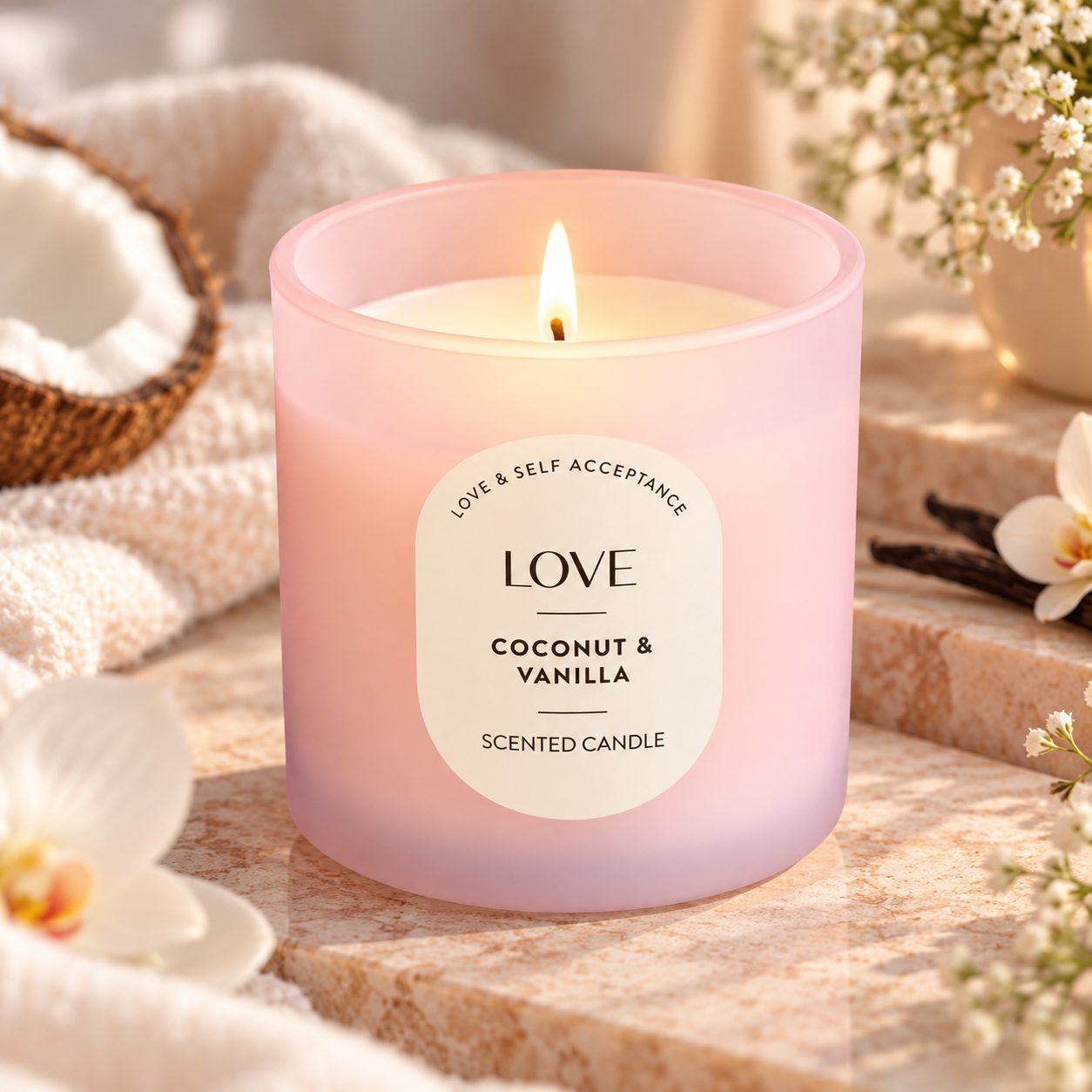 Love Scented Candle - Coconut & Vanilla — view 2