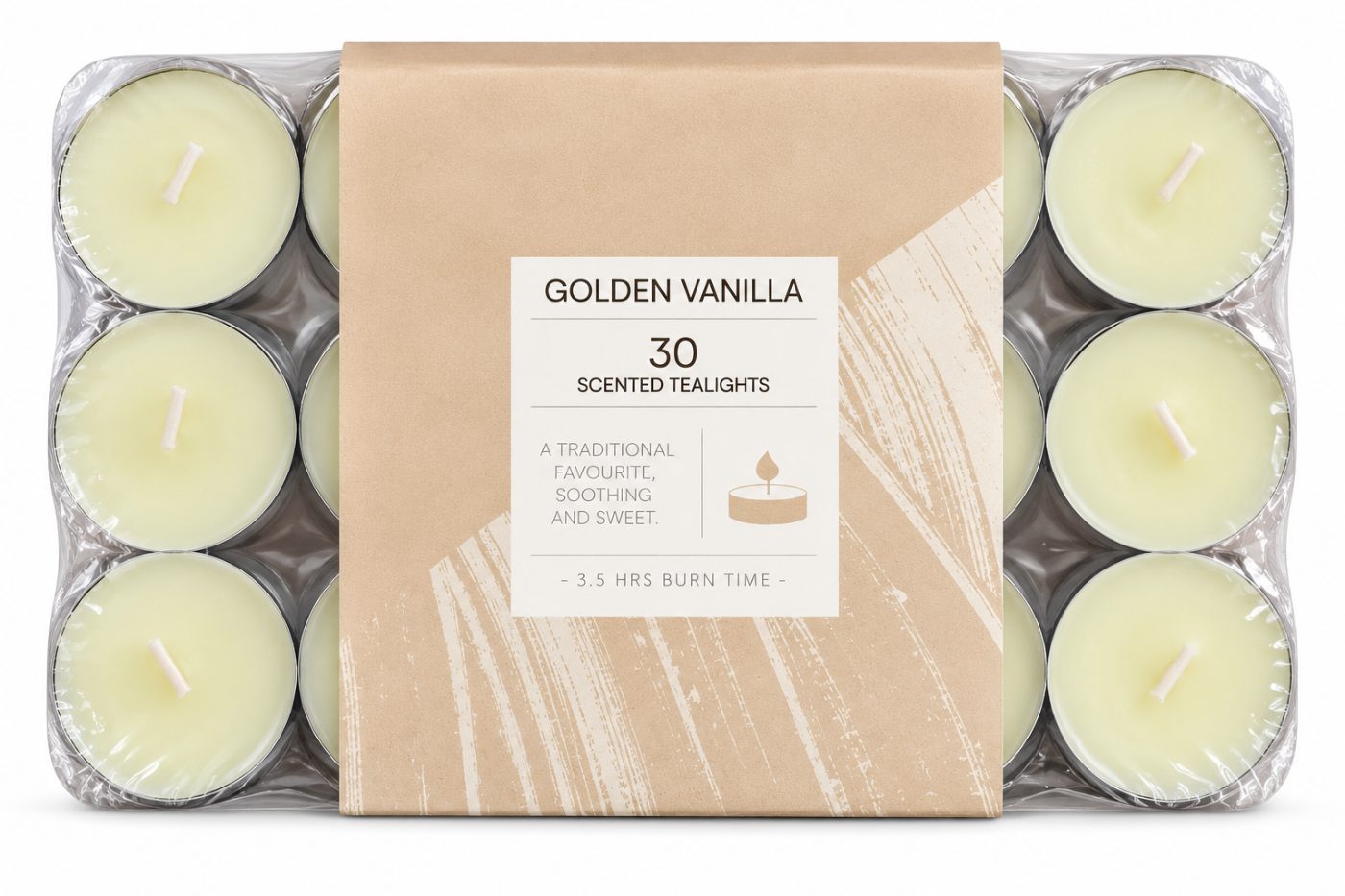 Golden vanilla Scented Tea Light Candles