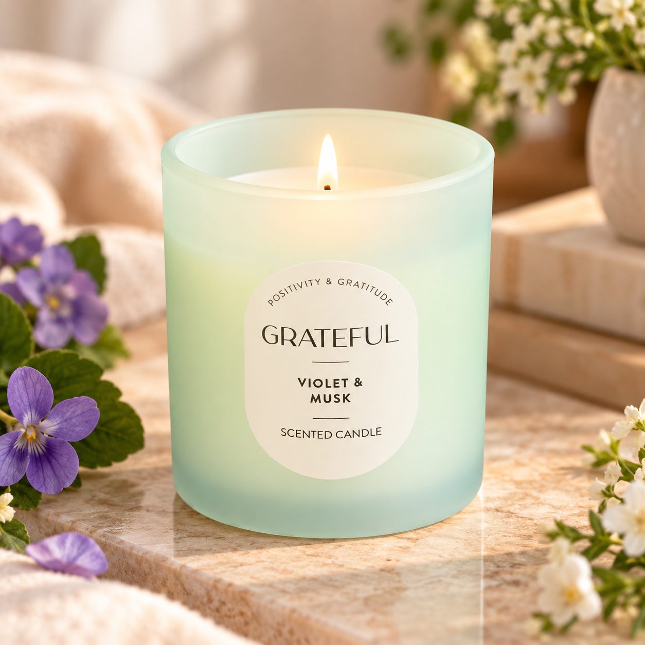 Grateful - Violet and Musk - Scented Candle - 108g — view 2