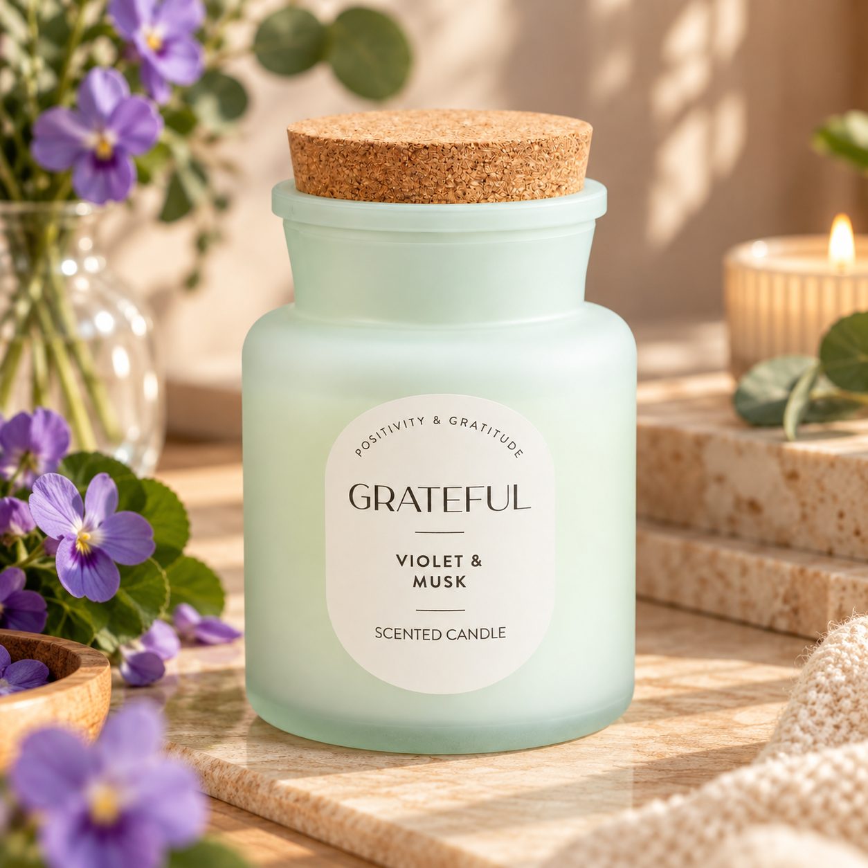 Grateful - Violet and Musk - Scented Candle - 203g — view 2