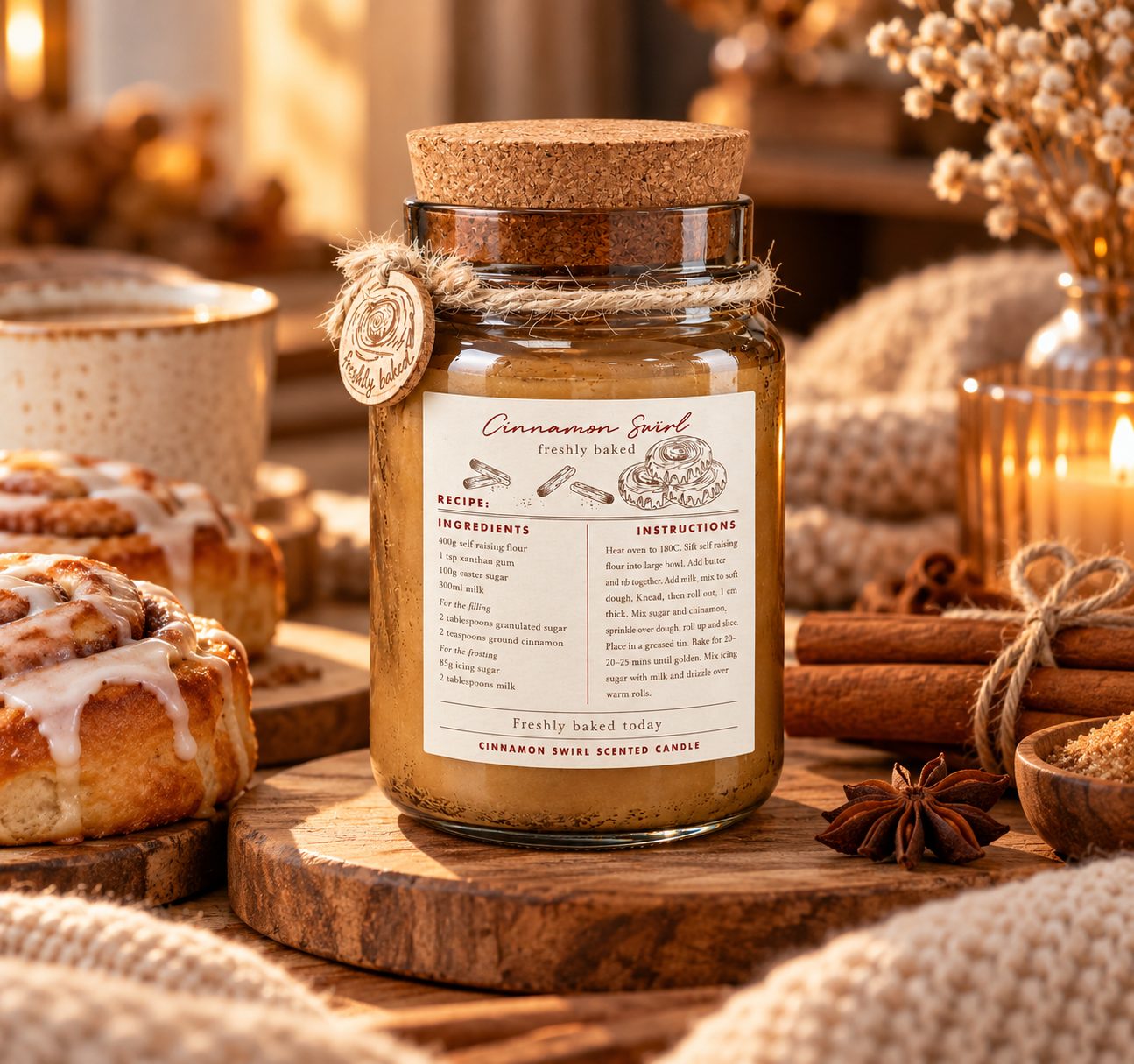 Cinnamon Swirl - Fragranced Candle — view 2