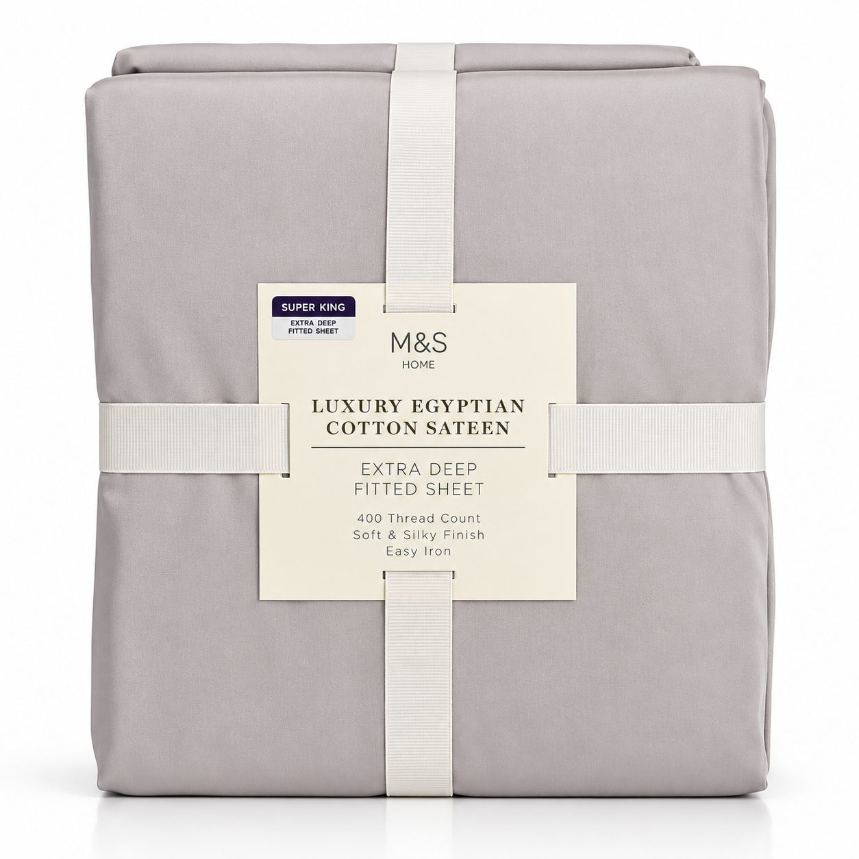M&S Home Luxury Egyptian Cotton Sateen Extra Deep Fitted Sheet