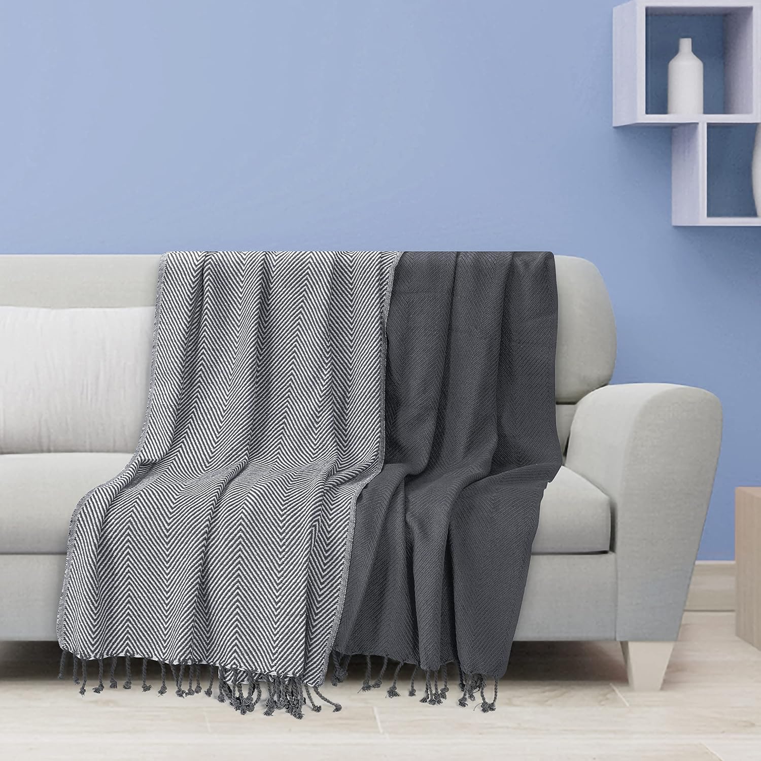 EHC Herringbone Handwoven Throw — view 2