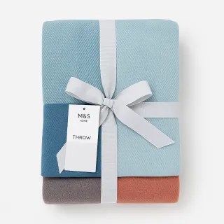 M&S Home Decorative Throw Blanket Blue Mix