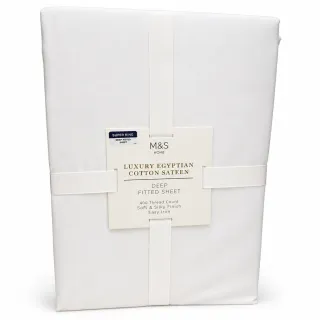 M&S Home Luxury Egyptian Cotton Sateen Deep Fitted Sheet