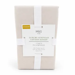 M&S Home Luxury Egyptian Cotton Sateen 2 Pack Pillowcases