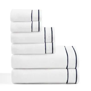 Tommy Hilfiger TH Legacy White 6-Piece Terry Cotton Towel Set